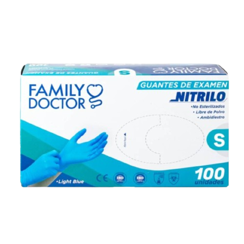 Imagen #0 del producto GUANTES NITRILO CELESTE - FAMILY DOCTOR