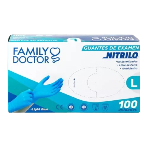 Imagen #2 del producto GUANTES NITRILO CELESTE - FAMILY DOCTOR