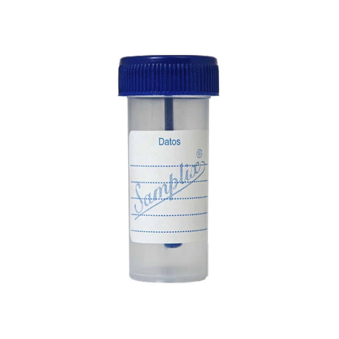 COLECTOR PARASITOLOGICO CON ESPÁTULA ESTÉRIL 30 ML - SAMPLIX